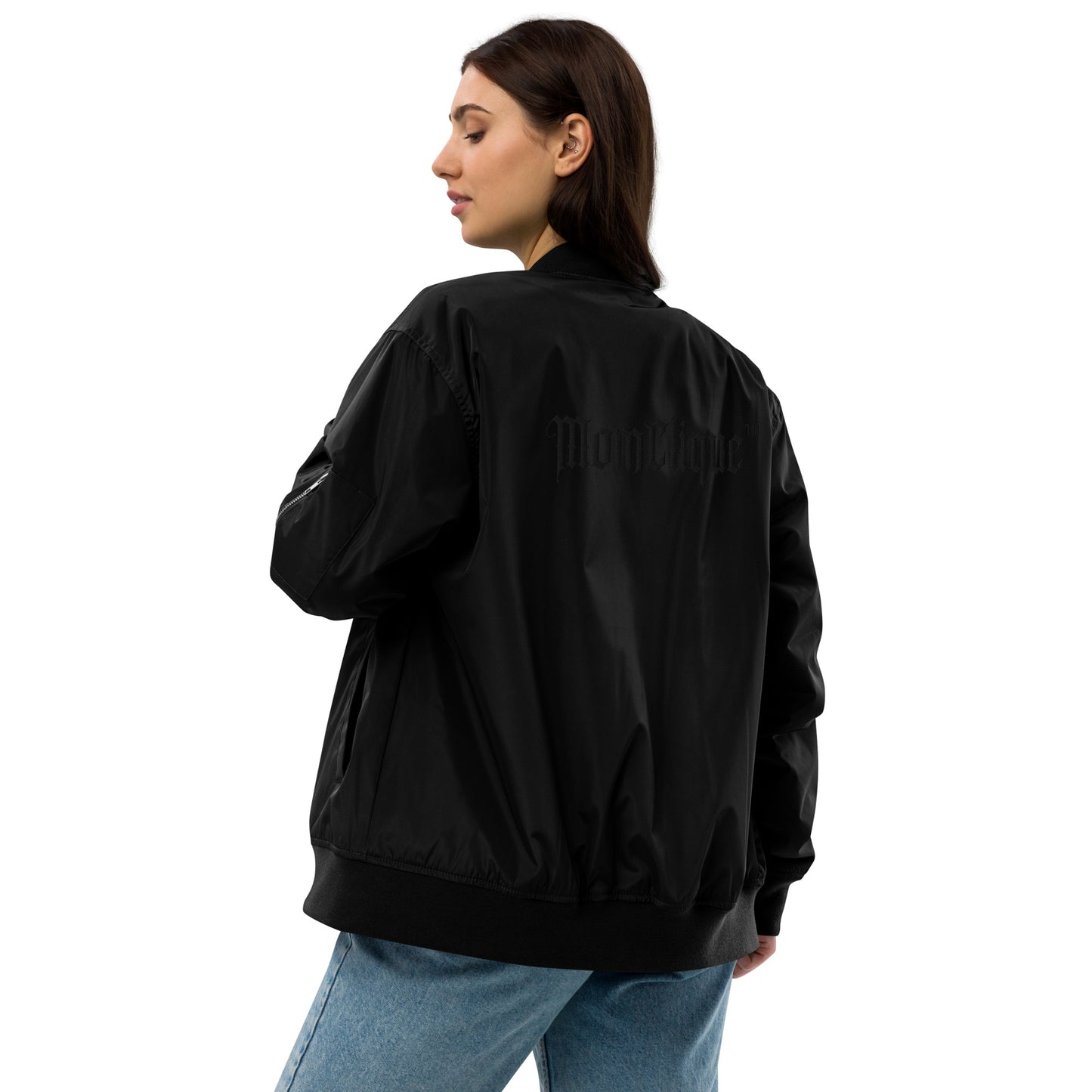 MomClique Triple Black Premium Bomber Jacket