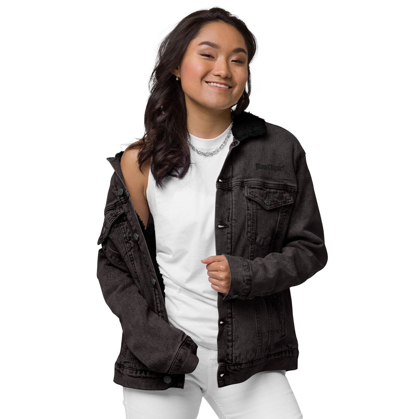 MomClique Unisex denim sherpa jacket