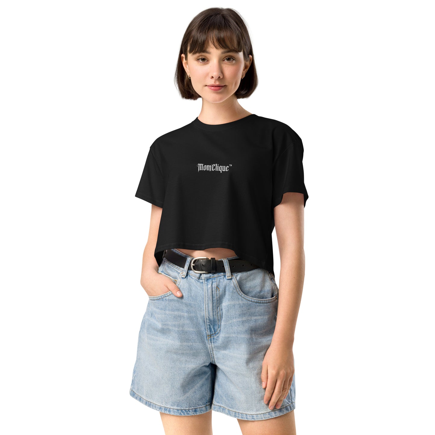 MomClique Crop Tee